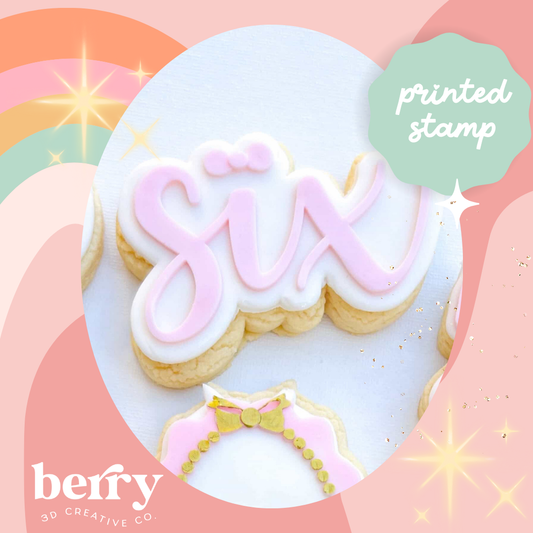 Six with a bow stamp and matching cutter