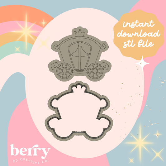 Carriage Cookie Cutter and Stamp STL file