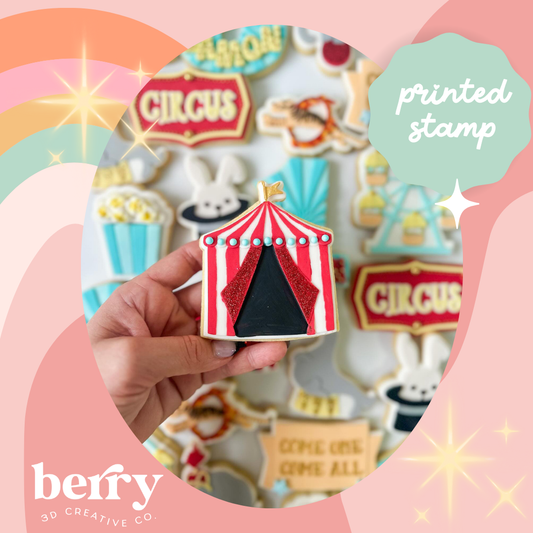 Circus Tent Debosser Stamp and matching cutter