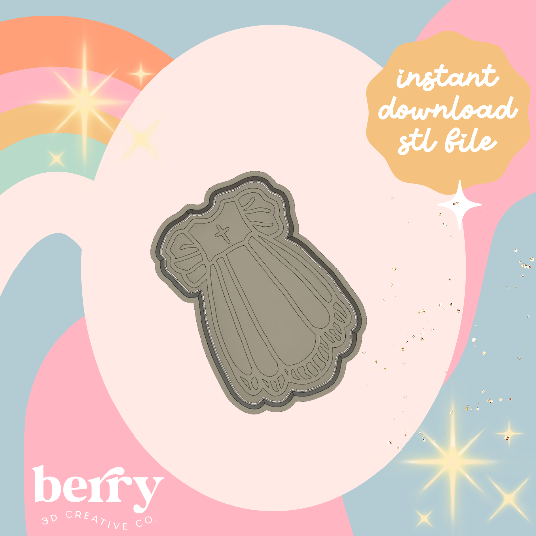 Baptism/ Christening Dress Cookie Cutter and Stamp stl file