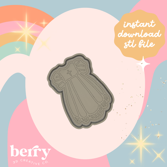 Baptism/ Christening Dress Cookie Cutter and Stamp stl file