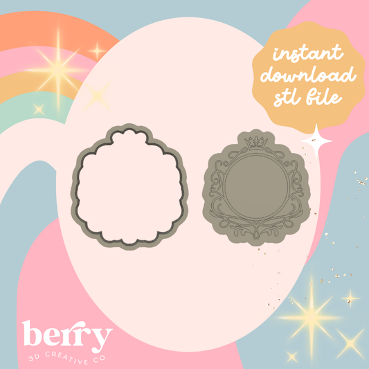 Bridgerton Inspired Blank boarder Stamp and cutter STL file