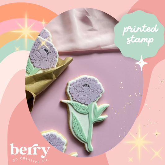 Large Peony with stem and matching cutter