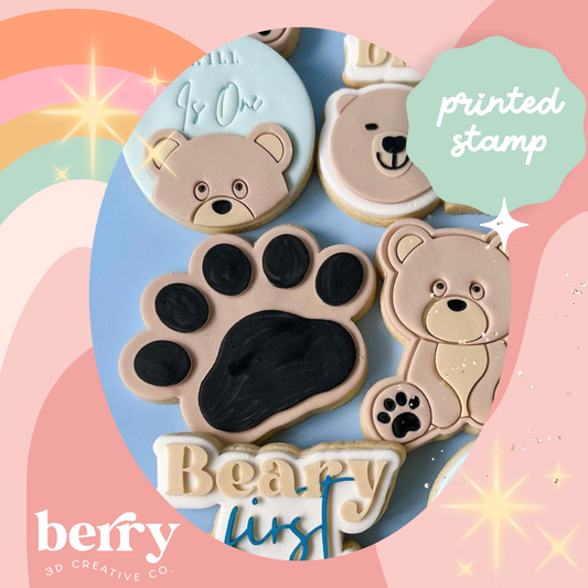 Large Bear Paw Print Debosser and matching cutter