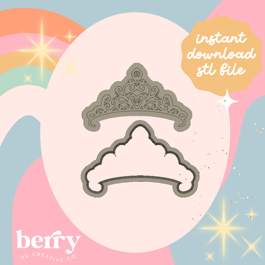 Crown/ Tiara Cookie Cutter and Stamp stl file
