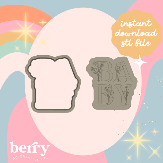 Stacked  Baby floral Cutter and Stamp stl file