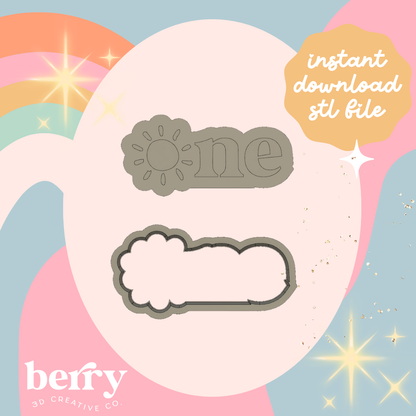 One with sun O Cookie Cutter and Stamp stl file