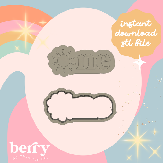 One with sun O Cookie Cutter and Stamp stl file