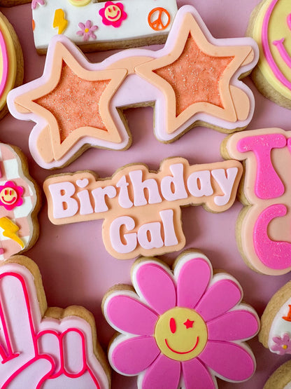 Birthday Gal Cookie Cutter and Stamp stl file
