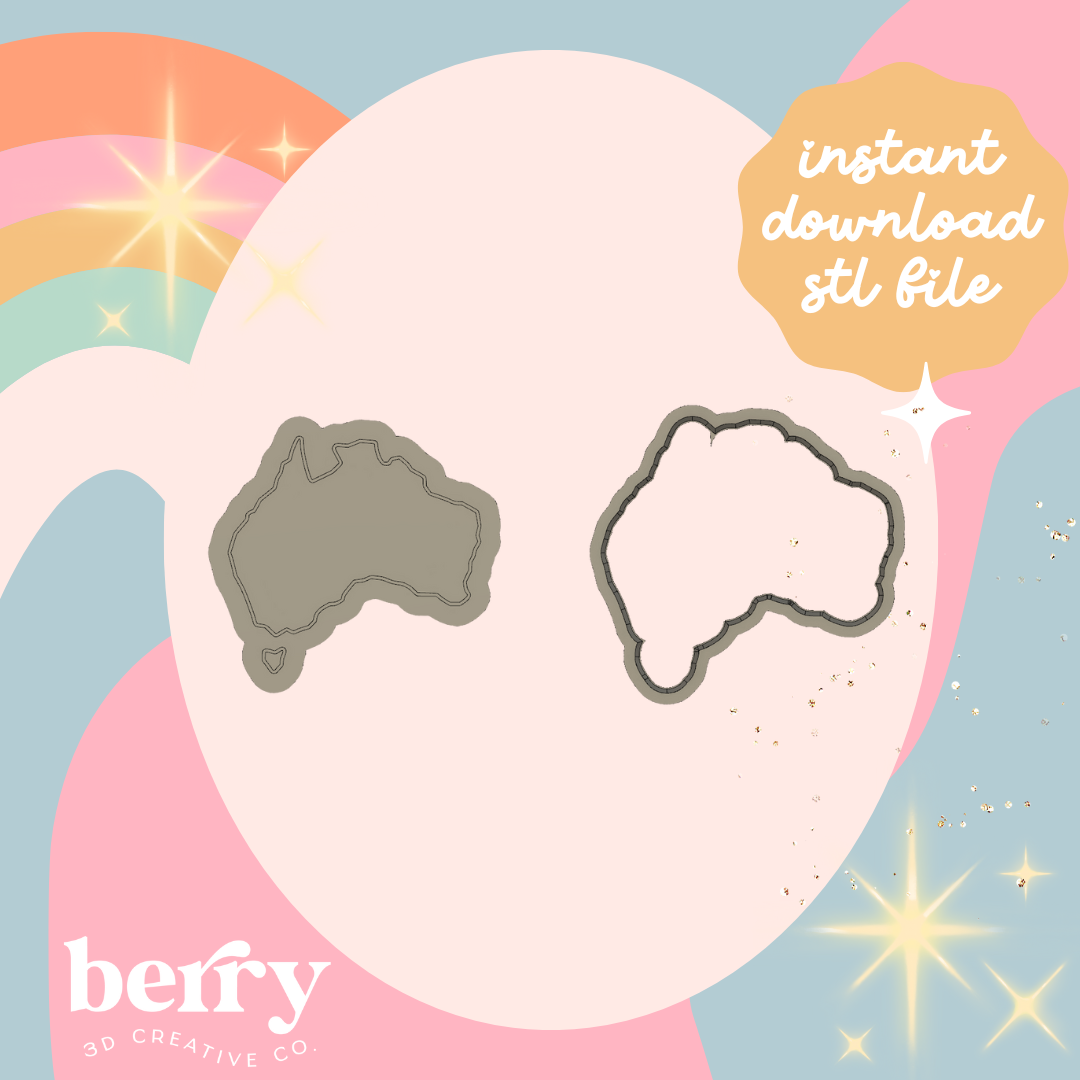 Australia Map Cutter and Stamp stl file