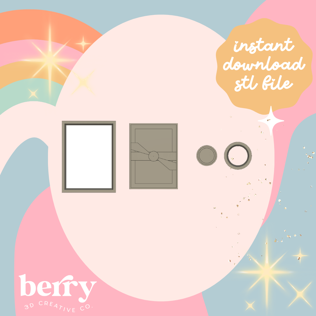 Envelope with bow and wax seal cutter and Stamp stl file