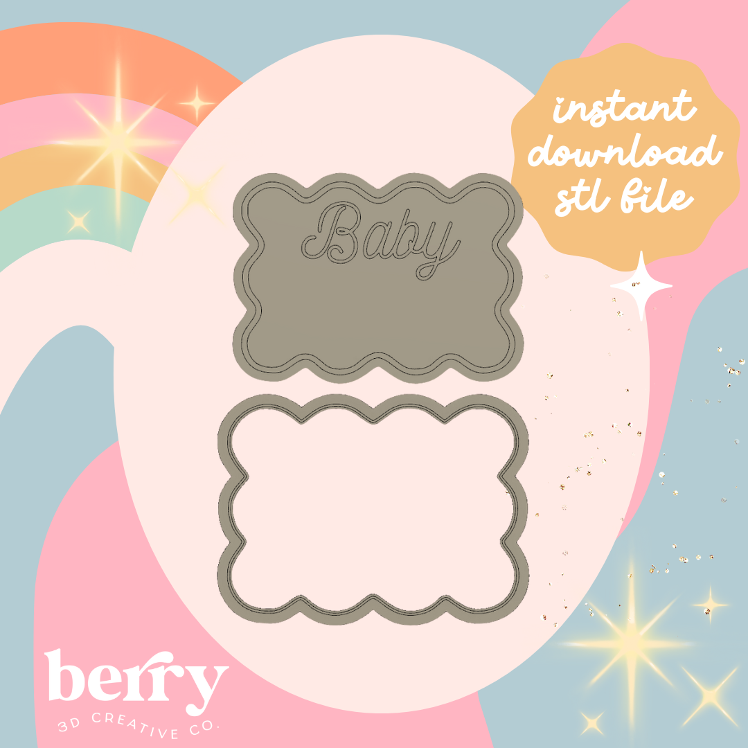 Wavy Baby Stamp and cutter STL file