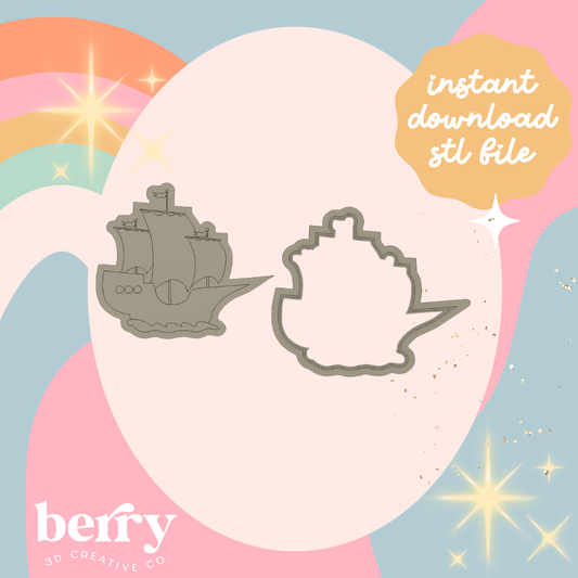Pirate ship Cutter and Stamp stl file