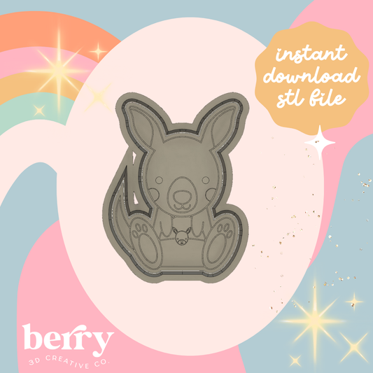Baby Kangaroo- Australian Animals Cutter and Stamp stl file