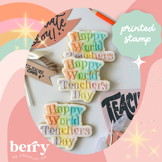 Happy World Teachers Day Debosser and matching cutter