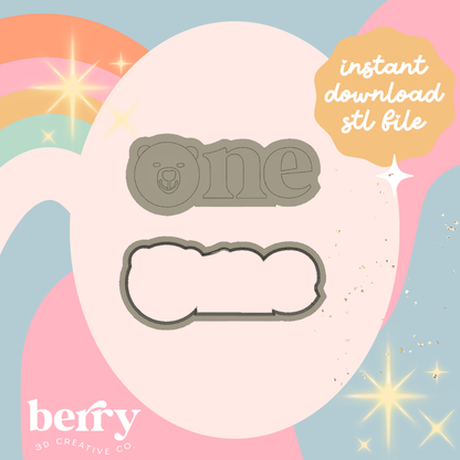 One with a bear face Cookie Cutter and Stamp stl file