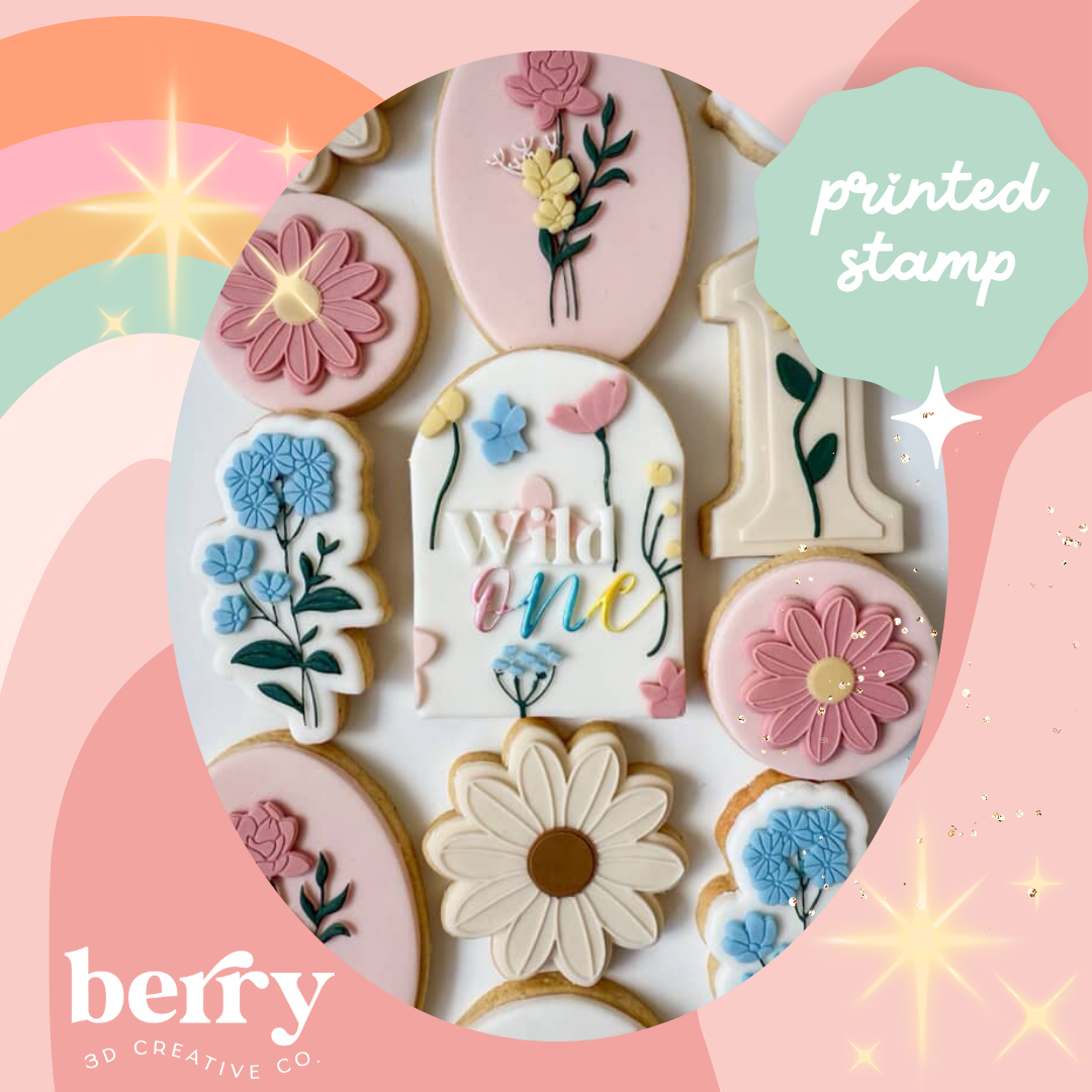 Wild one with floral backing stamp and matching cutter