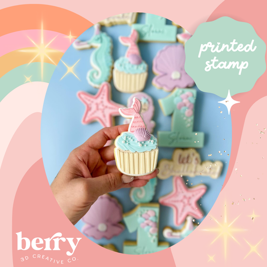 Mermaid Tail in Cupcake - Mermaid Collection Stamp and matching cutter
