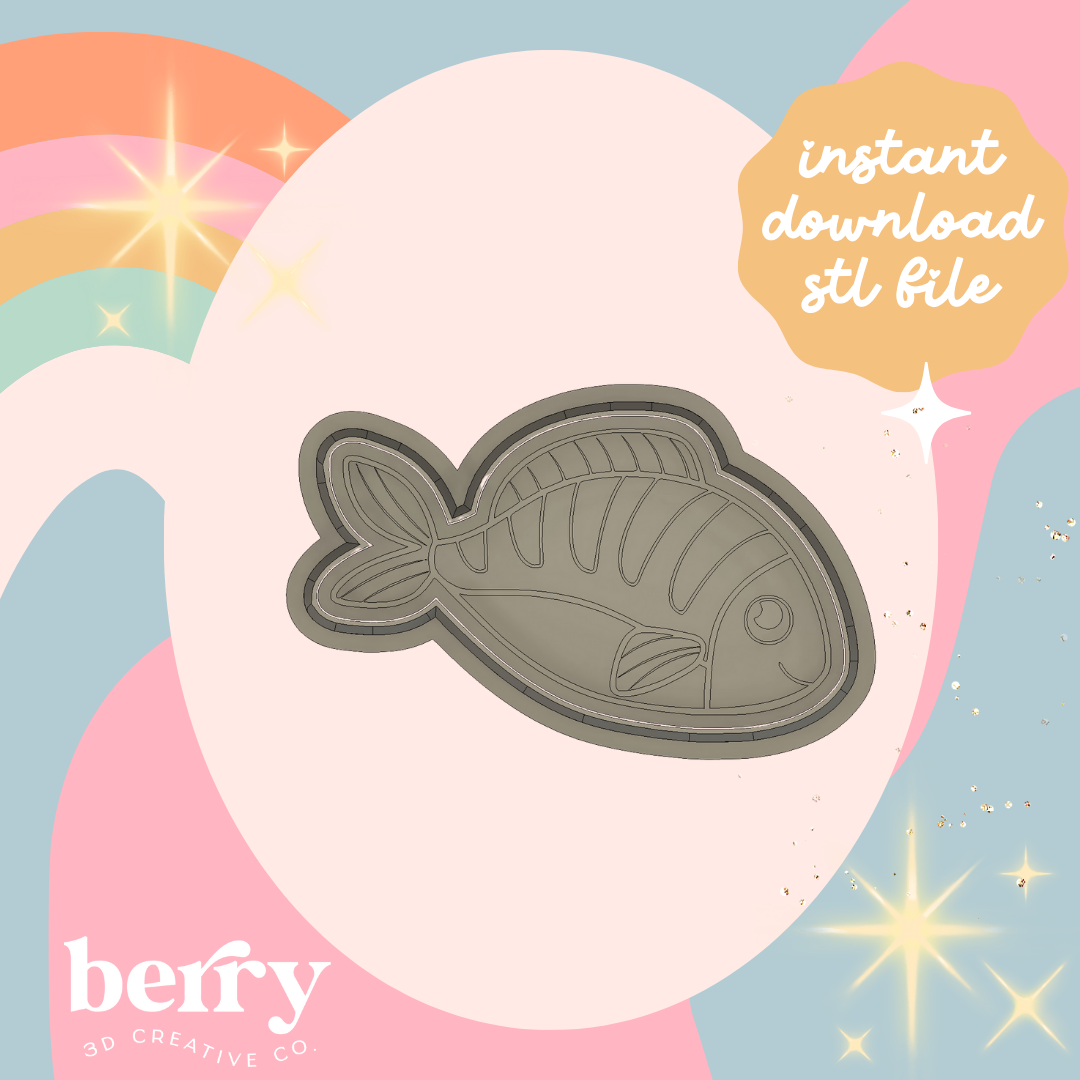 Reef Fish Cookie Cutter and Stamp stl file