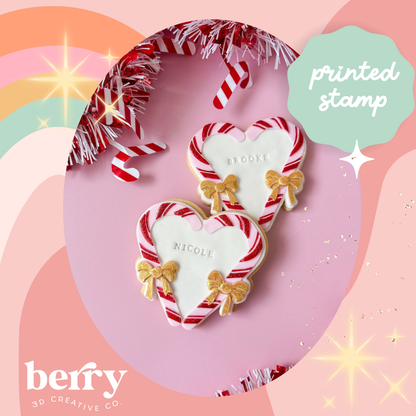 Candy Cane Heart Debosser and matching cutter