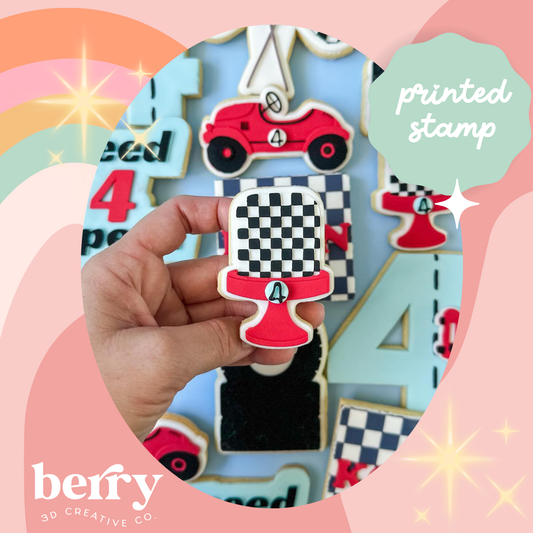 Checkered Cake Debosser and matching cutter