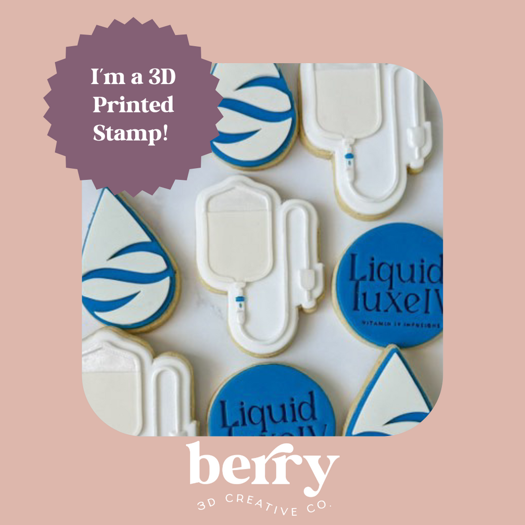 IV Drip bag Stamp and matching cutter