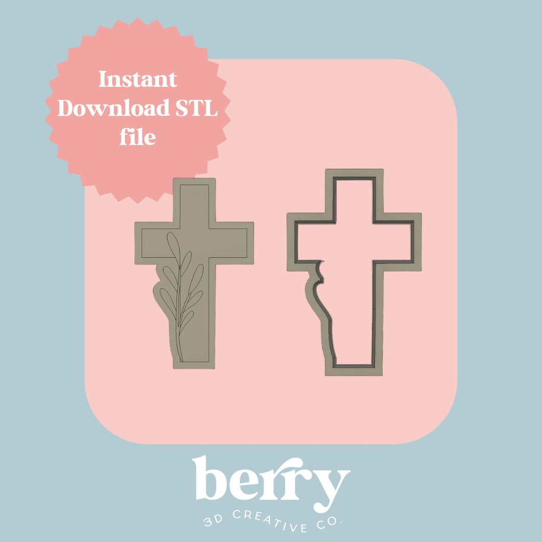 Baptism/ Christening Cross Stamp and cutter STL file