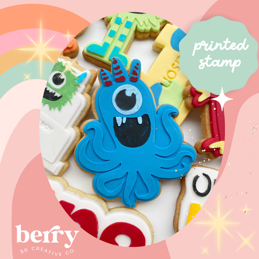 Monster with tentacles Debosser and matching cutter