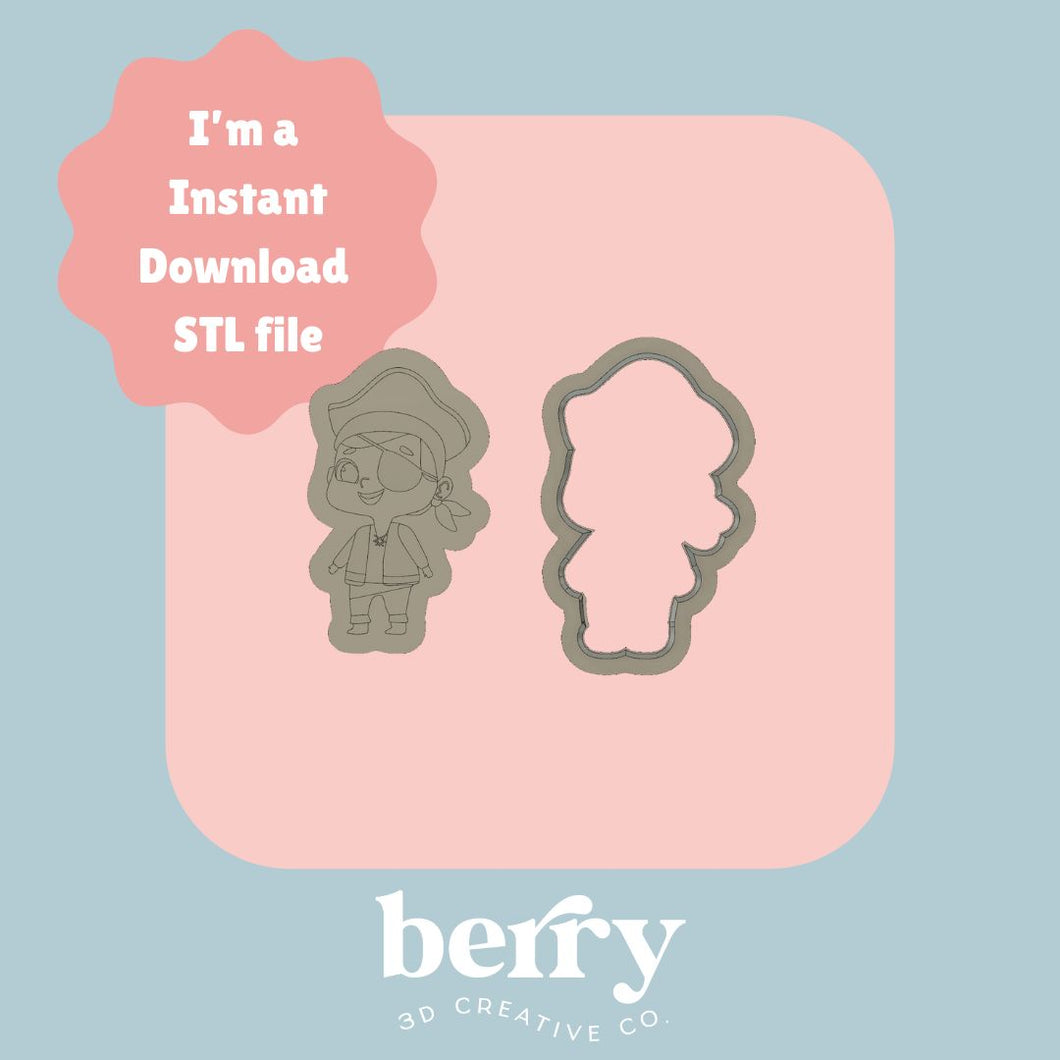 Pirate Boy Cutter and Stamp stl file