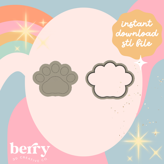 Bear Paw Print Cutter and Stamp stl file