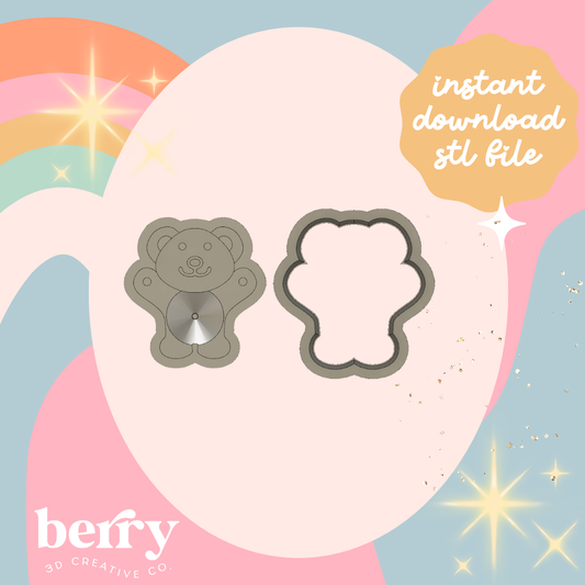 Teddy Cookie Cutter and Stamp stl file