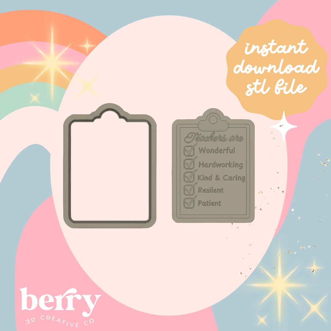 Teacher Clipboard Cutter and Stamp STL file