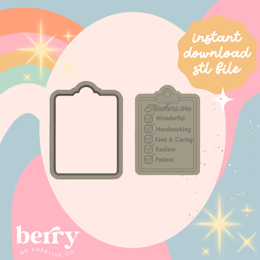 Teacher Clipboard Cutter and Stamp STL file