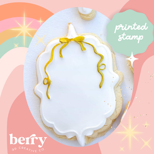 Bow blank bordered stamp and matching cutter