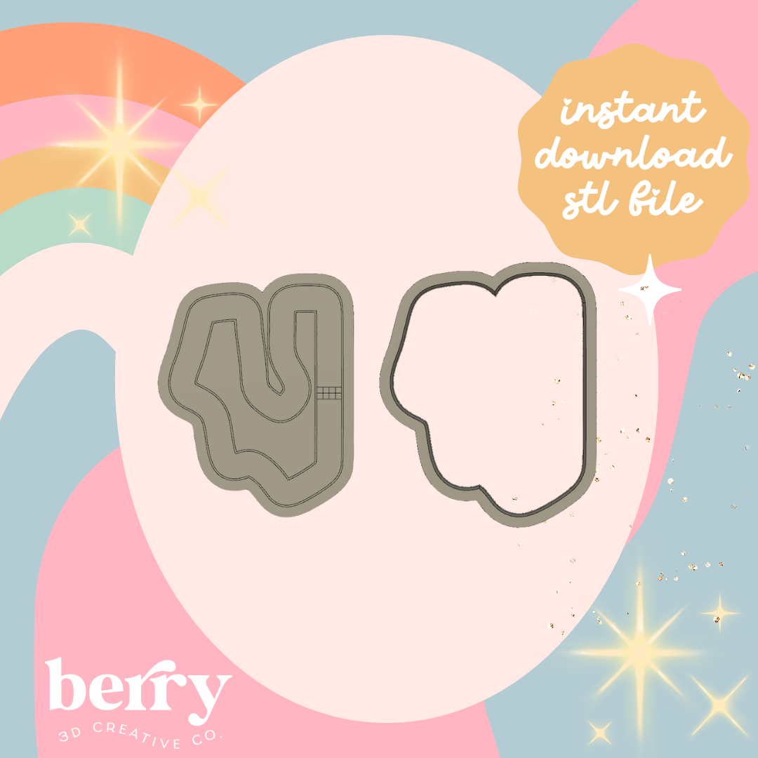 Race Car tracks Cutter and Stamp stl file