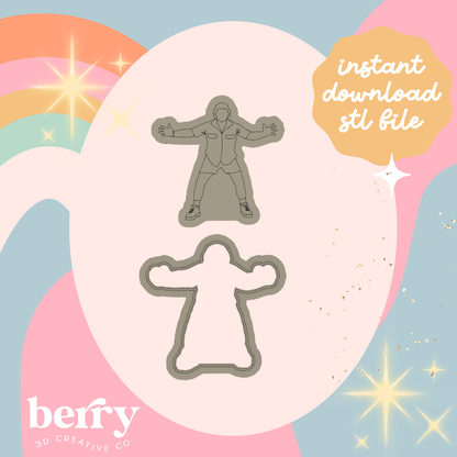 Steve Irwin Stance 1 Cookie Cutter and Stamp stl file