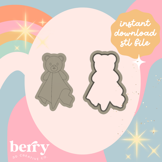 Bear/ Teddy blankie Cutter and Stamp stl file