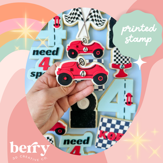 Vintage Race Car Debosser and matching cutter