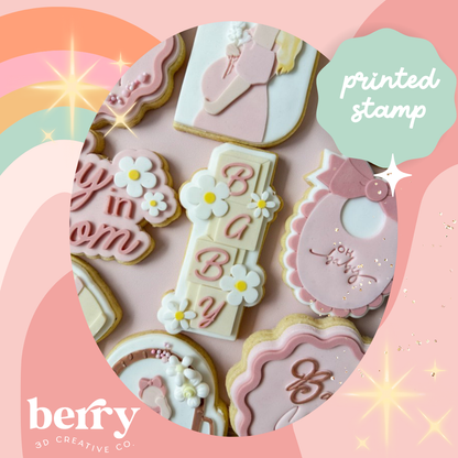 Baby Blocks with flowers- Baby in bloom Collection Stamp and matching cutter