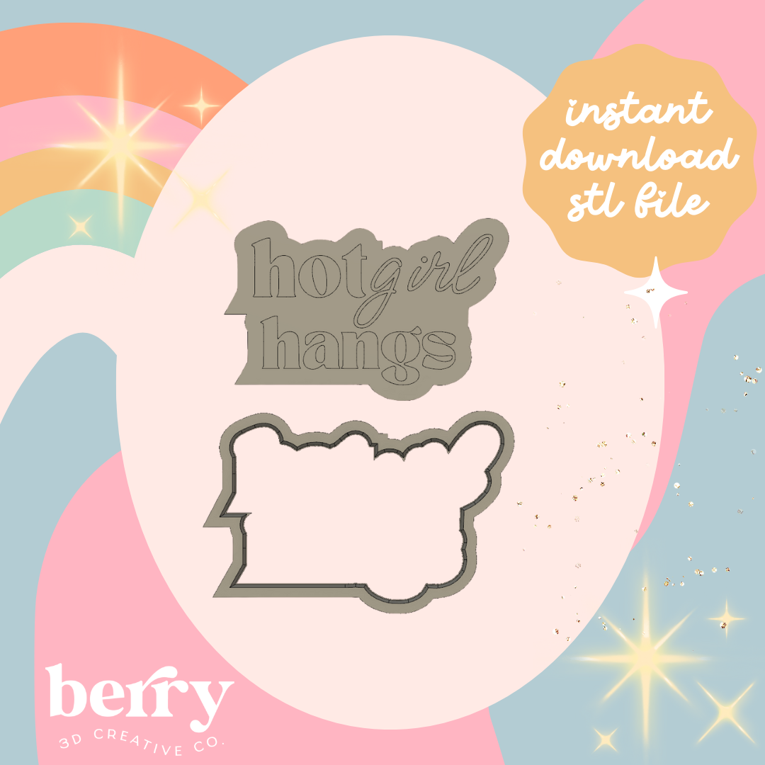 Hot Girl Hangs cutter and Stamp stl file