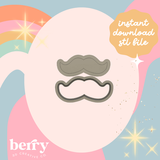 Mostache stamp Cutter & Stamp stl file