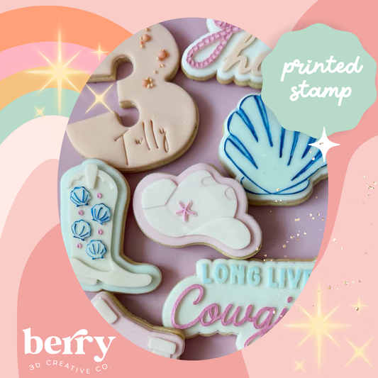 Cowgirl hat with starfish debosser and matching cutter