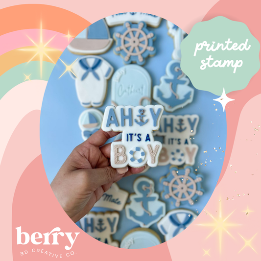 Ahoy it's a boy Stamp and matching cutter