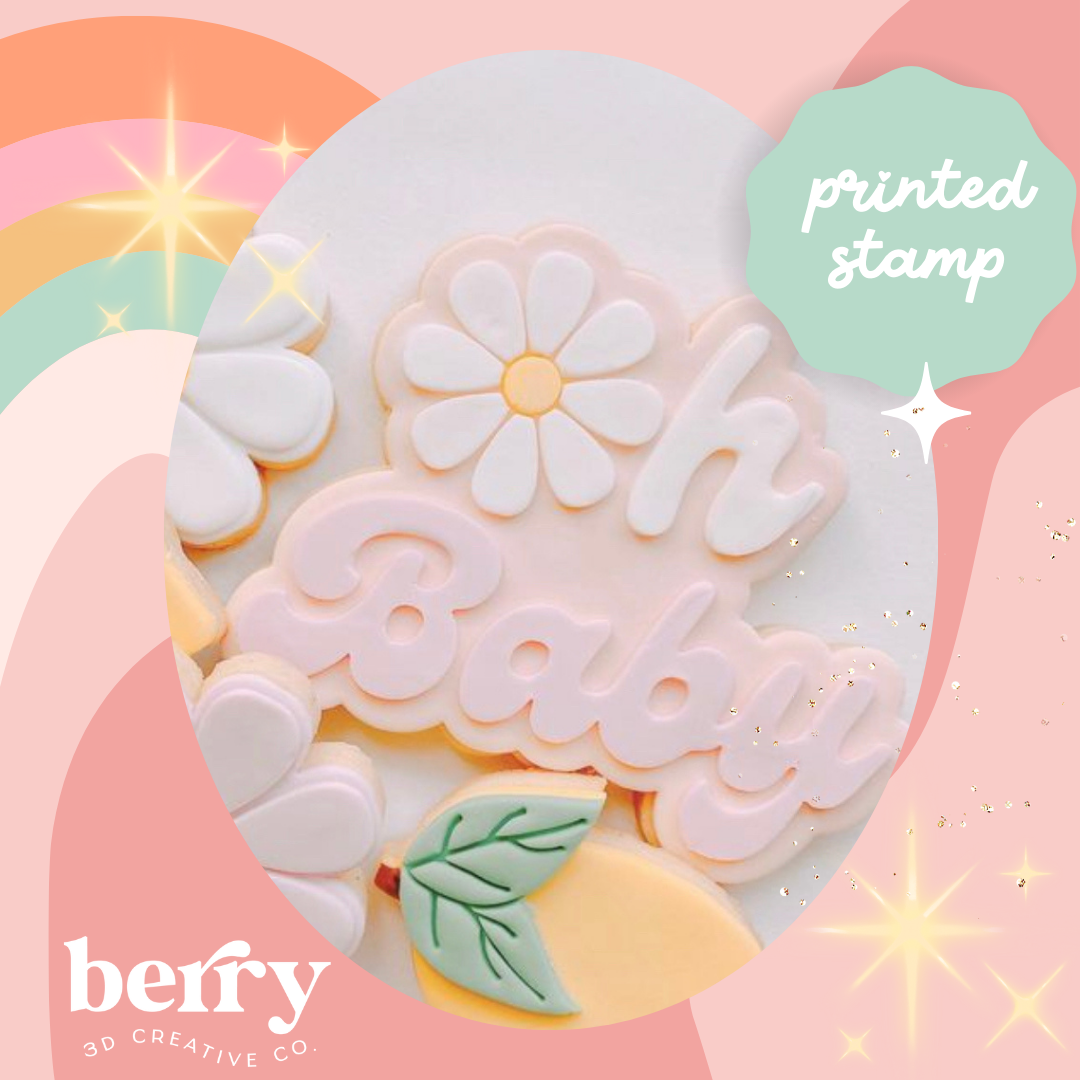 Oh Baby with a daisy stamp