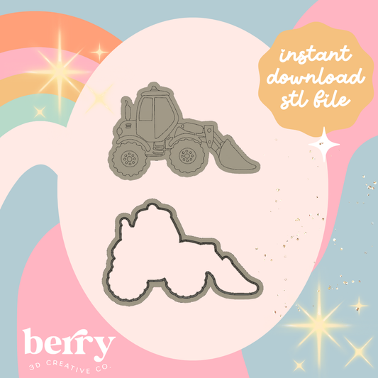 Loader Cookie Cutter and Stamp stl file