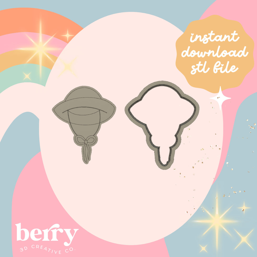 Sun hat Cookie Cutter and Stamp stl file