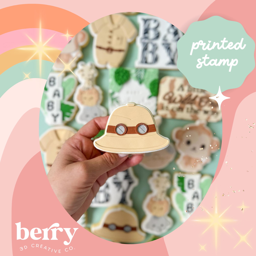 Safari Hat- Welcome to the Jungle Baby Collection Stamp and matching cutter