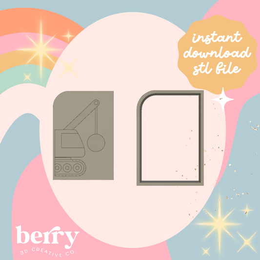 Crane with wrecking ball Cookie Cutter and Stamp stl file