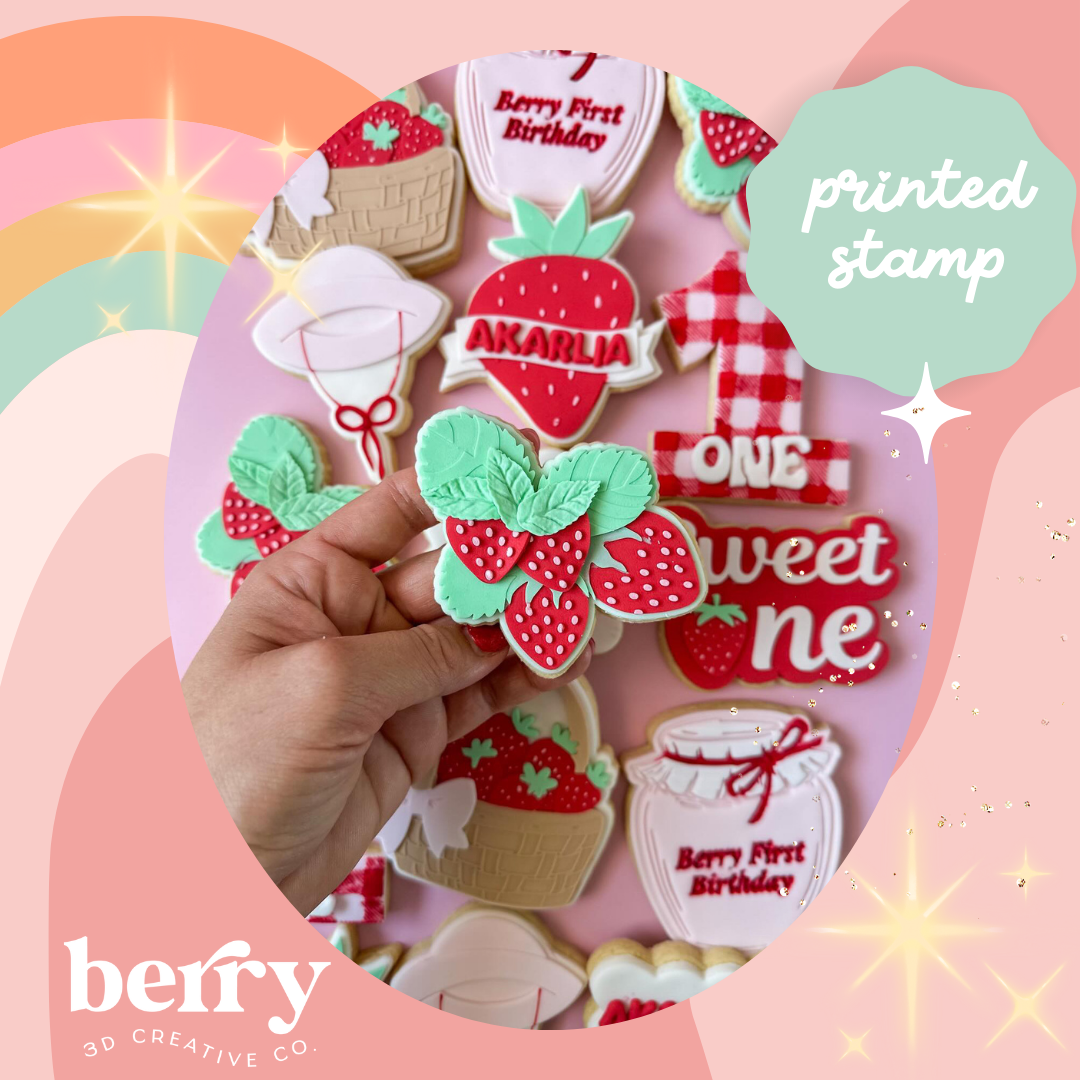 Strawberry vine Stamp and matching cutter