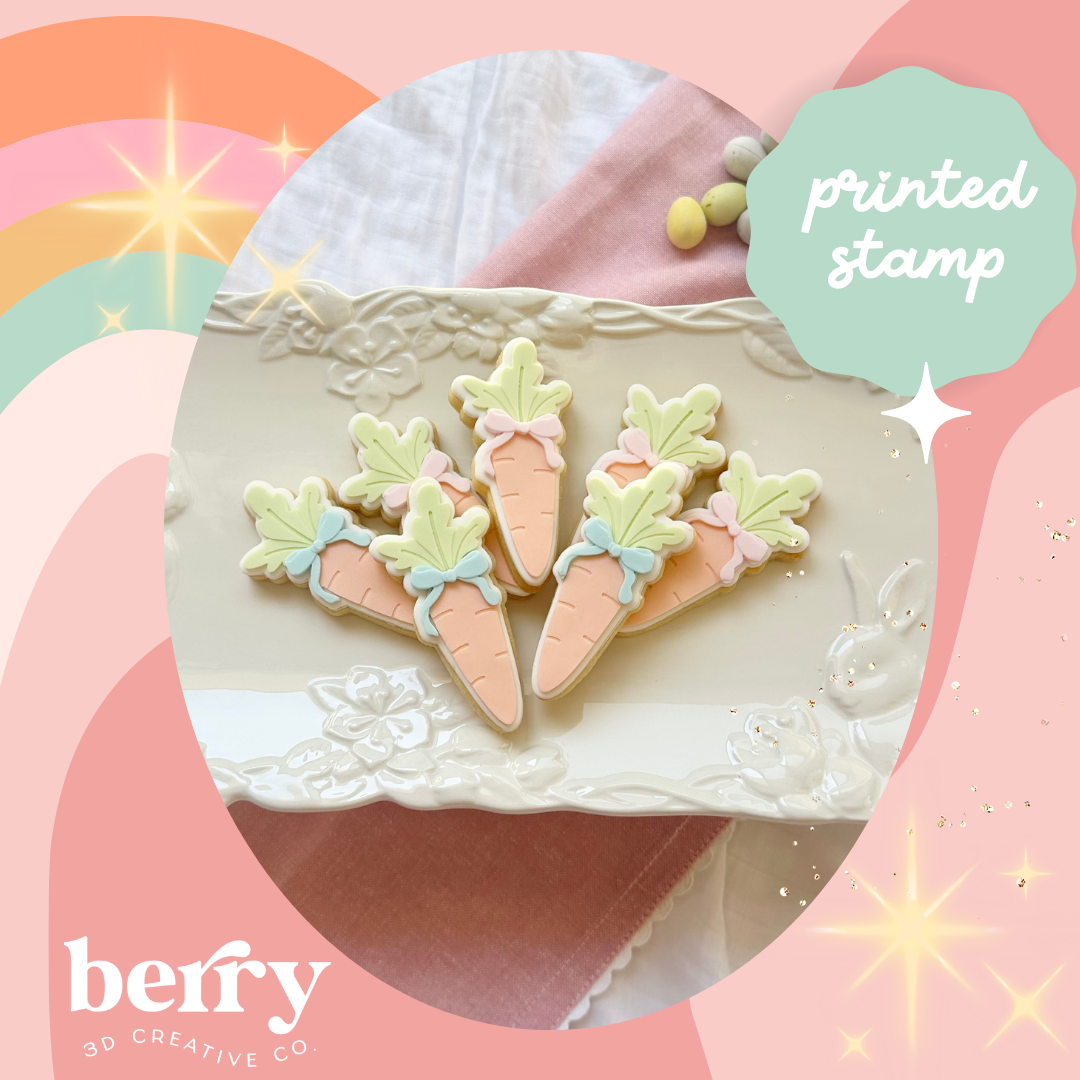 Carrots with bows Stamp and matching cutter - 2026 Easter Collection
